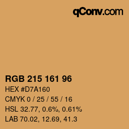 Farbcode: RGB 215 161 96 | qconv.com