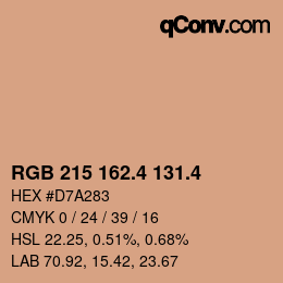 カラーコード: RGB 215 162.4 131.4 | qconv.com