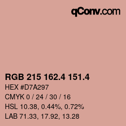 カラーコード: RGB 215 162.4 151.4 | qconv.com
