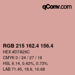 カラーコード: RGB 215 162.4 156.4 | qconv.com