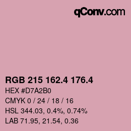 カラーコード: RGB 215 162.4 176.4 | qconv.com