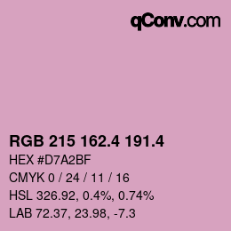カラーコード: RGB 215 162.4 191.4 | qconv.com