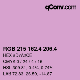 カラーコード: RGB 215 162.4 206.4 | qconv.com