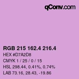 カラーコード: RGB 215 162.4 216.4 | qconv.com