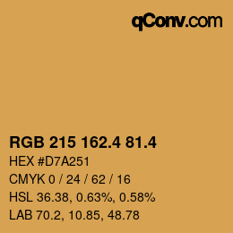 カラーコード: RGB 215 162.4 81.4 | qconv.com