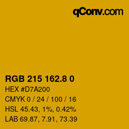 カラーコード: RGB 215 162.8 0 | qconv.com