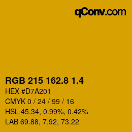 カラーコード: RGB 215 162.8 1.4 | qconv.com