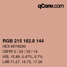 カラーコード: RGB 215 162.8 144 | qconv.com