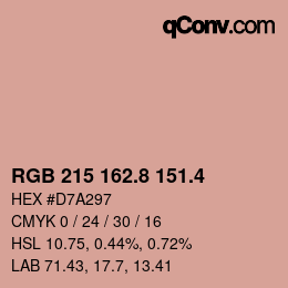 カラーコード: RGB 215 162.8 151.4 | qconv.com