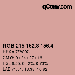 カラーコード: RGB 215 162.8 156.4 | qconv.com