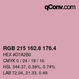 カラーコード: RGB 215 162.8 176.4 | qconv.com
