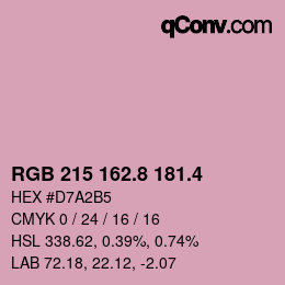 カラーコード: RGB 215 162.8 181.4 | qconv.com