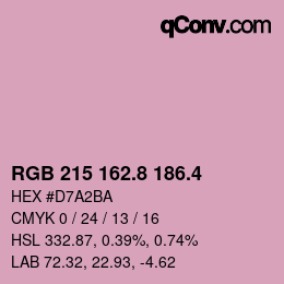 カラーコード: RGB 215 162.8 186.4 | qconv.com