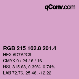 カラーコード: RGB 215 162.8 201.4 | qconv.com
