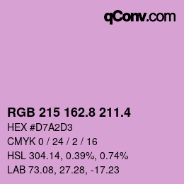 カラーコード: RGB 215 162.8 211.4 | qconv.com