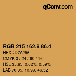 カラーコード: RGB 215 162.8 86.4 | qconv.com