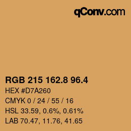 カラーコード: RGB 215 162.8 96.4 | qconv.com