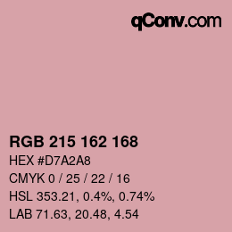 Color code: RGB 215 162 168 | qconv.com