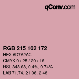 Color code: RGB 215 162 172 | qconv.com