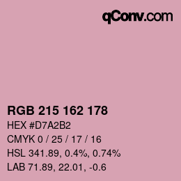 Color code: RGB 215 162 178 | qconv.com
