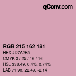 Color code: RGB 215 162 181 | qconv.com