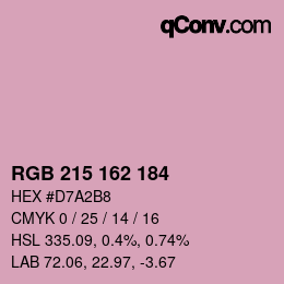 カラーコード: RGB 215 162 184 | qconv.com