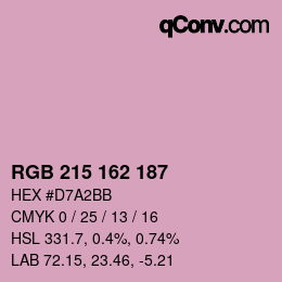 カラーコード: RGB 215 162 187 | qconv.com