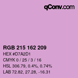 Color code: RGB 215 162 209 | qconv.com