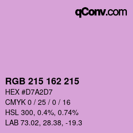 Color code: RGB 215 162 215 | qconv.com