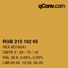 Color code: RGB 215 162 65 | qconv.com