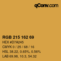 Color code: RGB 215 162 69 | qconv.com