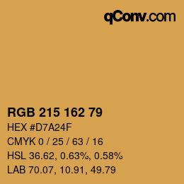 カラーコード: RGB 215 162 79 | qconv.com
