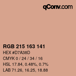 Color code: RGB 215 163 141 | qconv.com