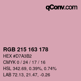 カラーコード: RGB 215 163 178 | qconv.com
