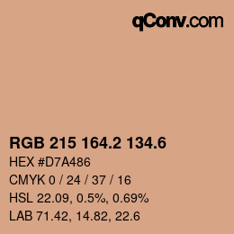 カラーコード: RGB 215 164.2 134.6 | qconv.com