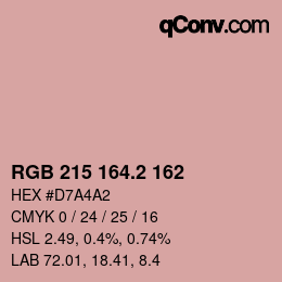 カラーコード: RGB 215 164.2 162 | qconv.com