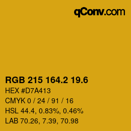 カラーコード: RGB 215 164.2 19.6 | qconv.com