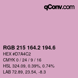 カラーコード: RGB 215 164.2 194.6 | qconv.com