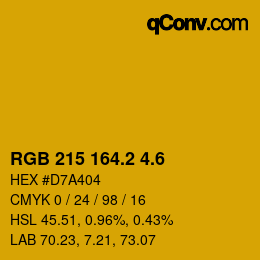 カラーコード: RGB 215 164.2 4.6 | qconv.com