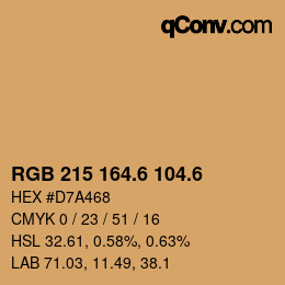 カラーコード: RGB 215 164.6 104.6 | qconv.com