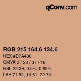 カラーコード: RGB 215 164.6 134.6 | qconv.com