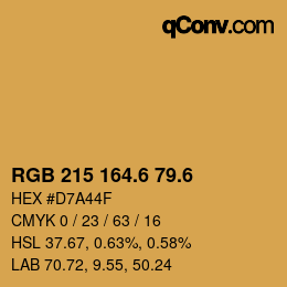 カラーコード: RGB 215 164.6 79.6 | qconv.com