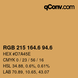 カラーコード: RGB 215 164.6 94.6 | qconv.com