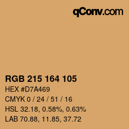 カラーコード: RGB 215 164 105 | qconv.com