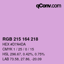 Color code: RGB 215 164 218 | qconv.com