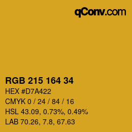 Color code: RGB 215 164 34 | qconv.com