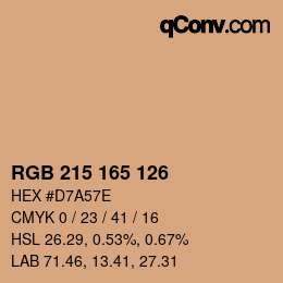 Farbcode: RGB 215 165 126 | qconv.com