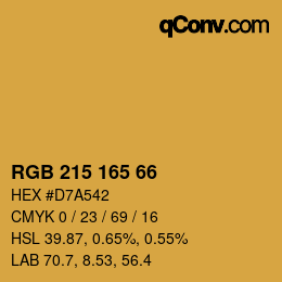 Color code: RGB 215 165 66 | qconv.com