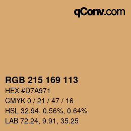 Color code: RGB 215 169 113 | qconv.com