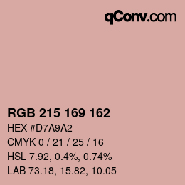 Color code: RGB 215 169 162 | qconv.com